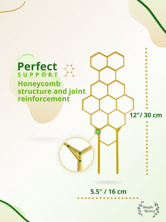 12" Tall Bronze Honeycomb Plant Trellis, Style #2
