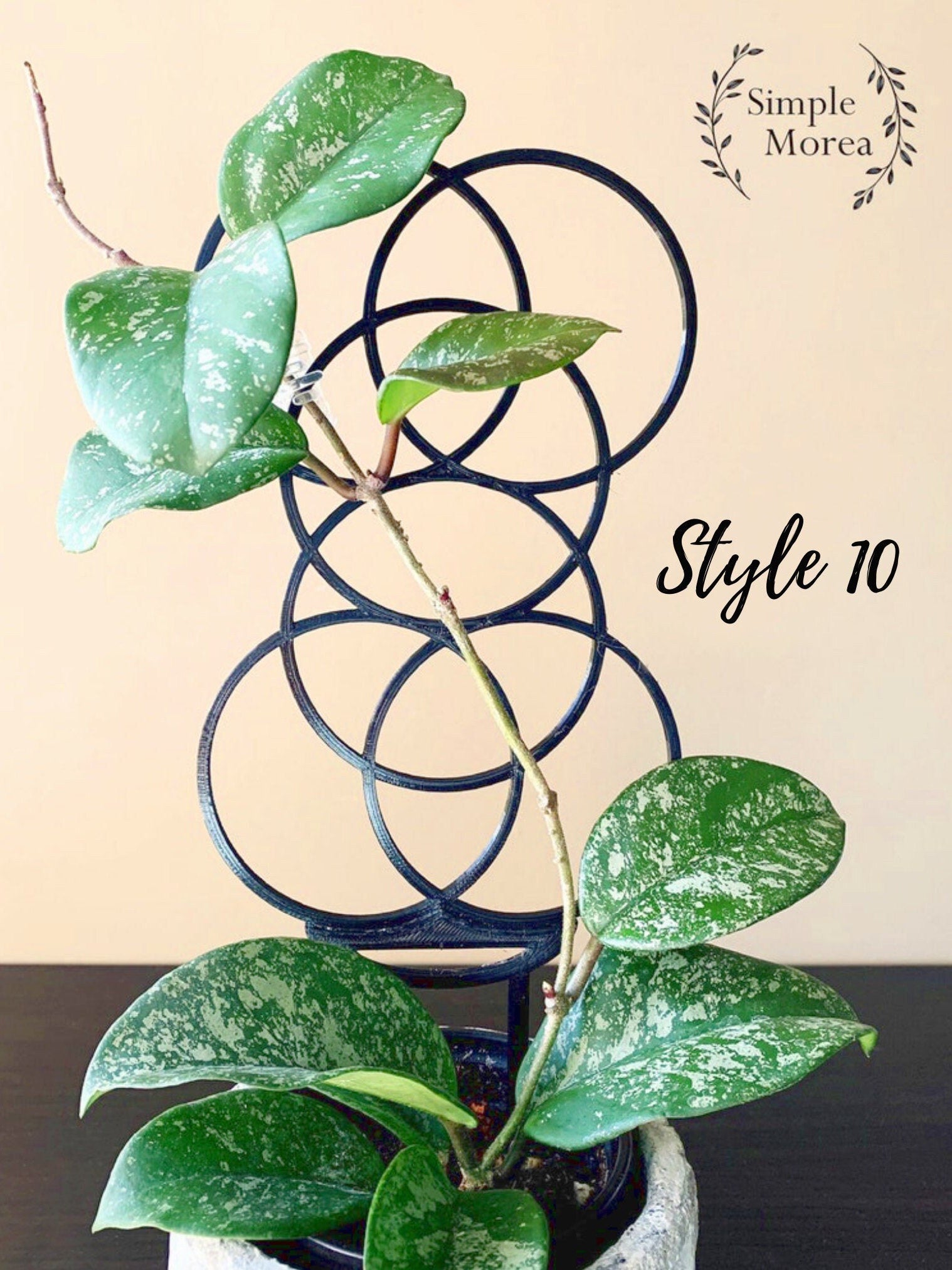 12" Tall Black Circle Plant Trellis, Style #10