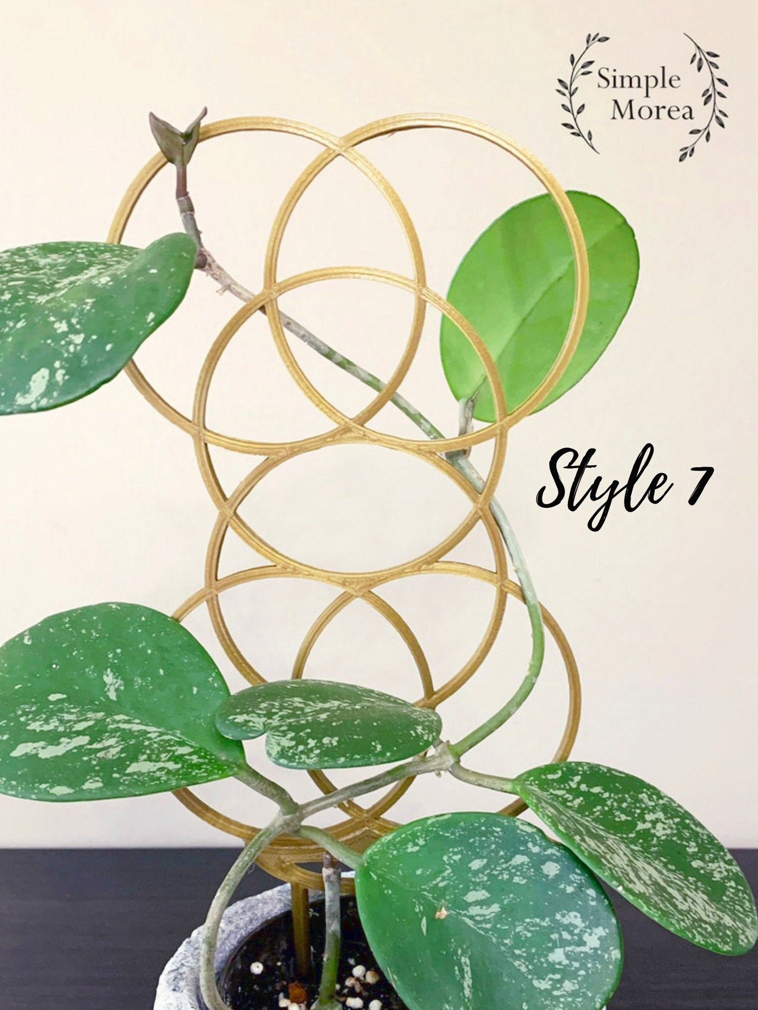12" Tall Bronze Circle Plant Trellis, Style #7