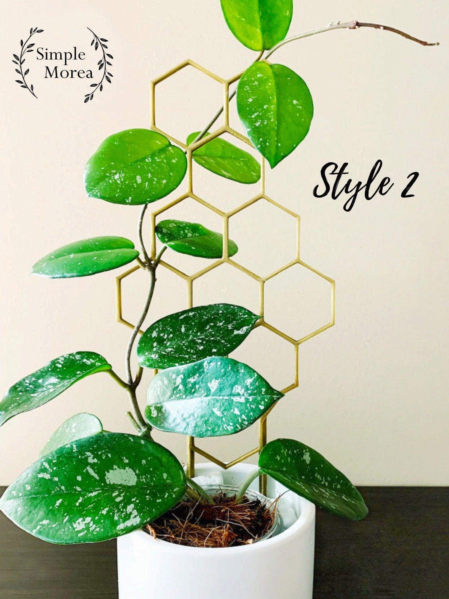 12" Tall Bronze Honeycomb Plant Trellis, Style #2