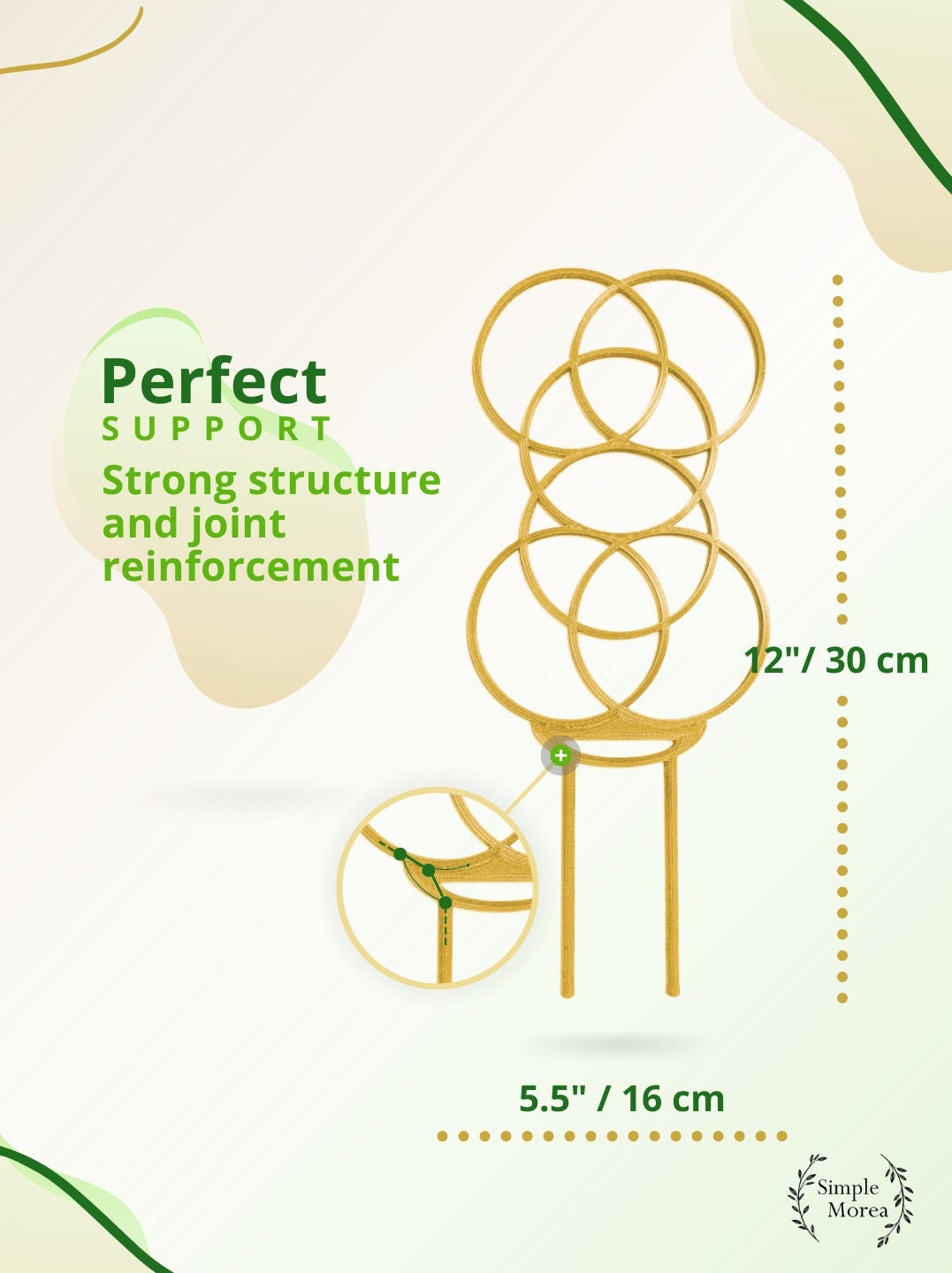 12" Tall Bronze Circle Plant Trellis, Style #7